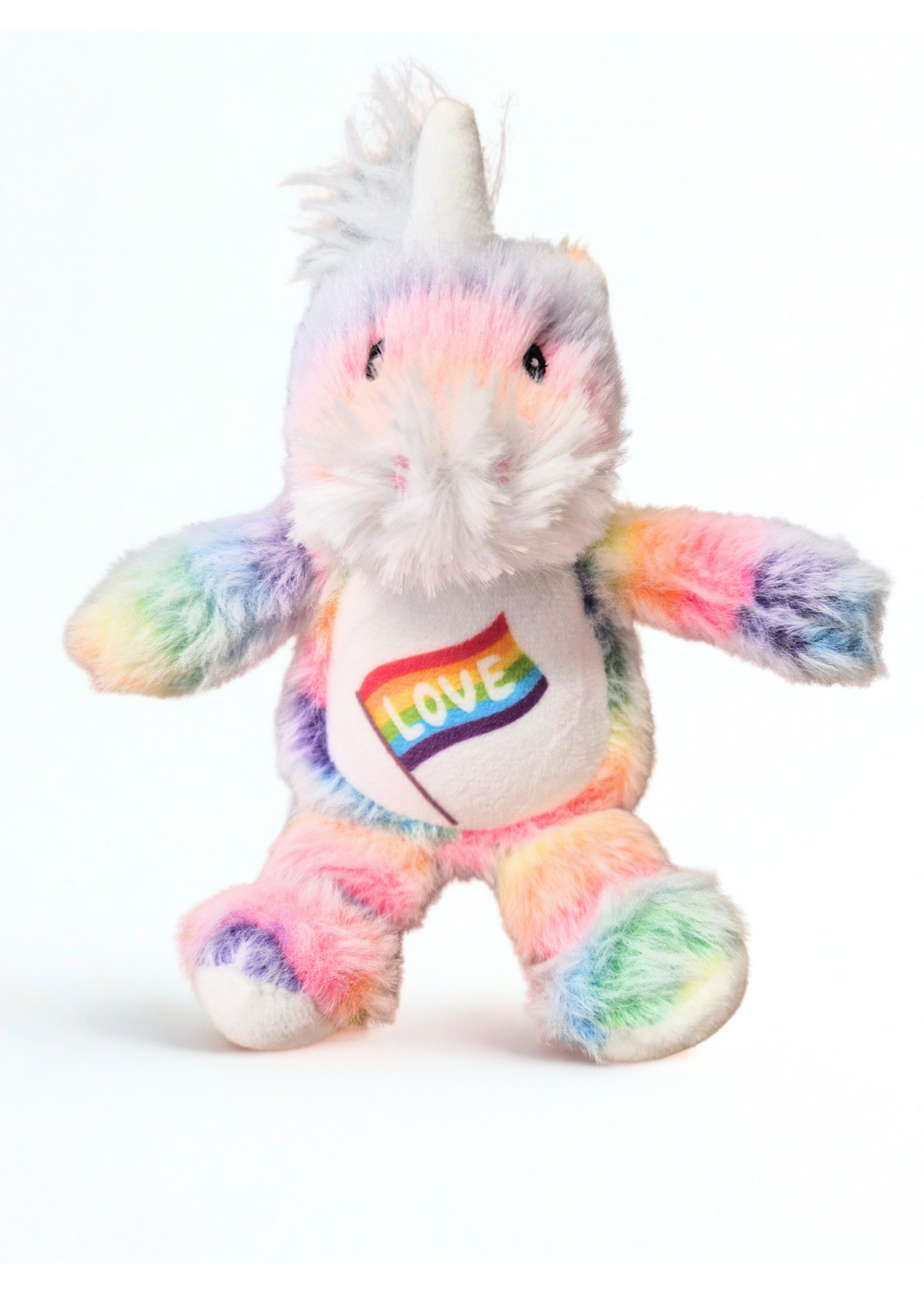 Rainbow “Love” Plush Unicorn Keyring